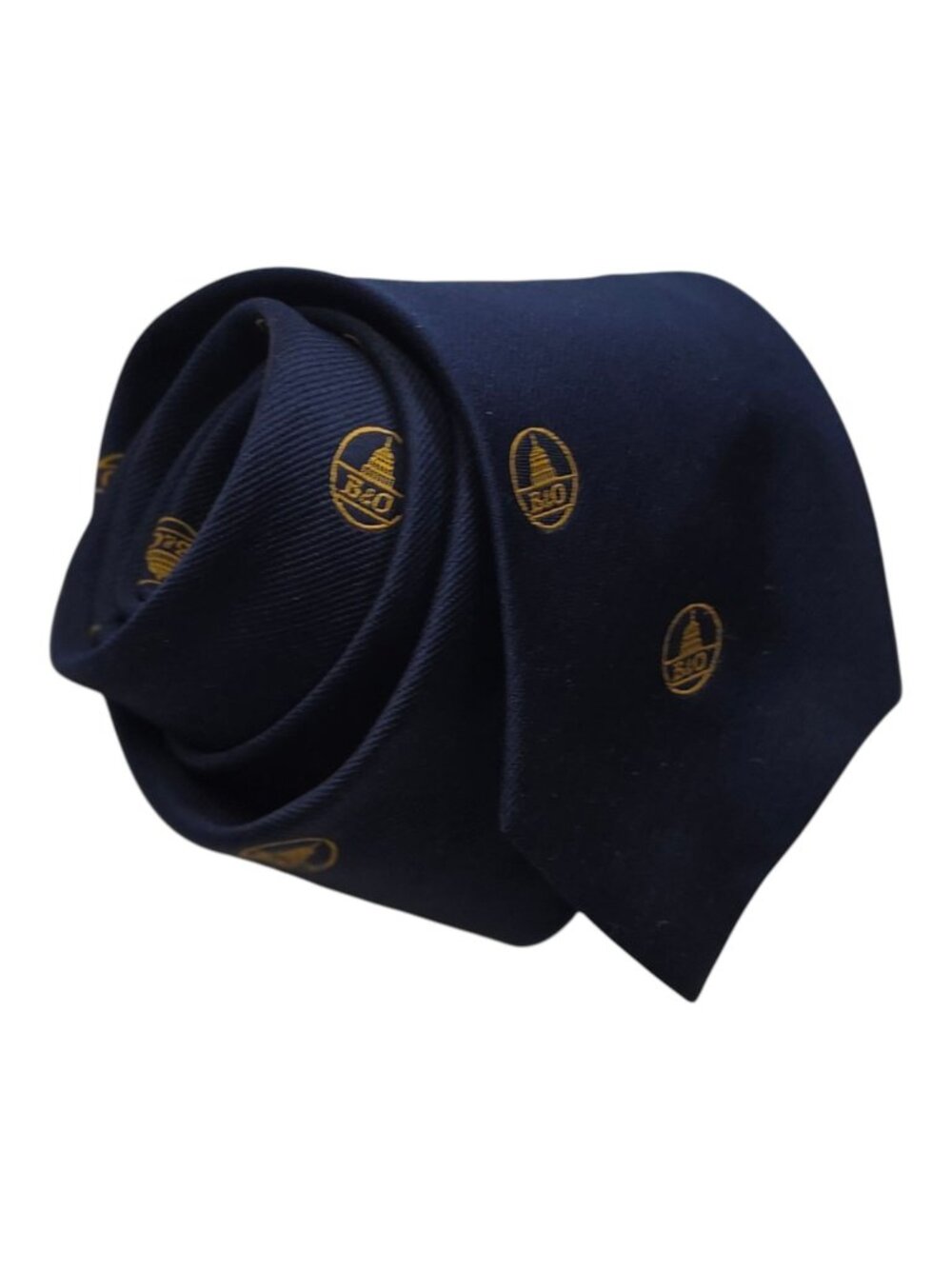 Baltimore & Ohio B&O Trains Railroad Tie Navy Blue With Gold Logo Pattern